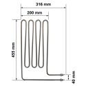 Heating rod suitable for Eos sauna heater 34.G Bio-Star, Bio-Z6, Z6, Mega - 3000 Watt