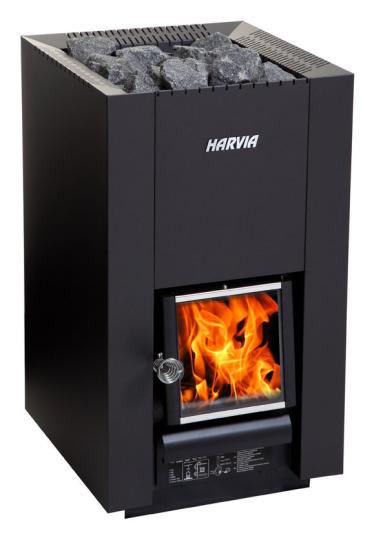 Harvia Linear 18 Compact woodburning stove with BimSCH kit 