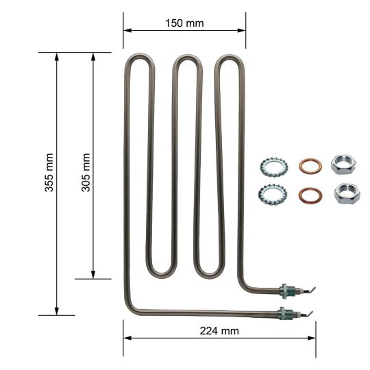 Heating rod suitable for Klafs sauna heater 2 500 Watt 