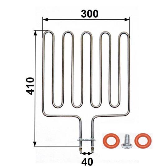 Heating rod suitable for Sepc 65B - 3000 Watt Helo Knüllwald sauna heater 